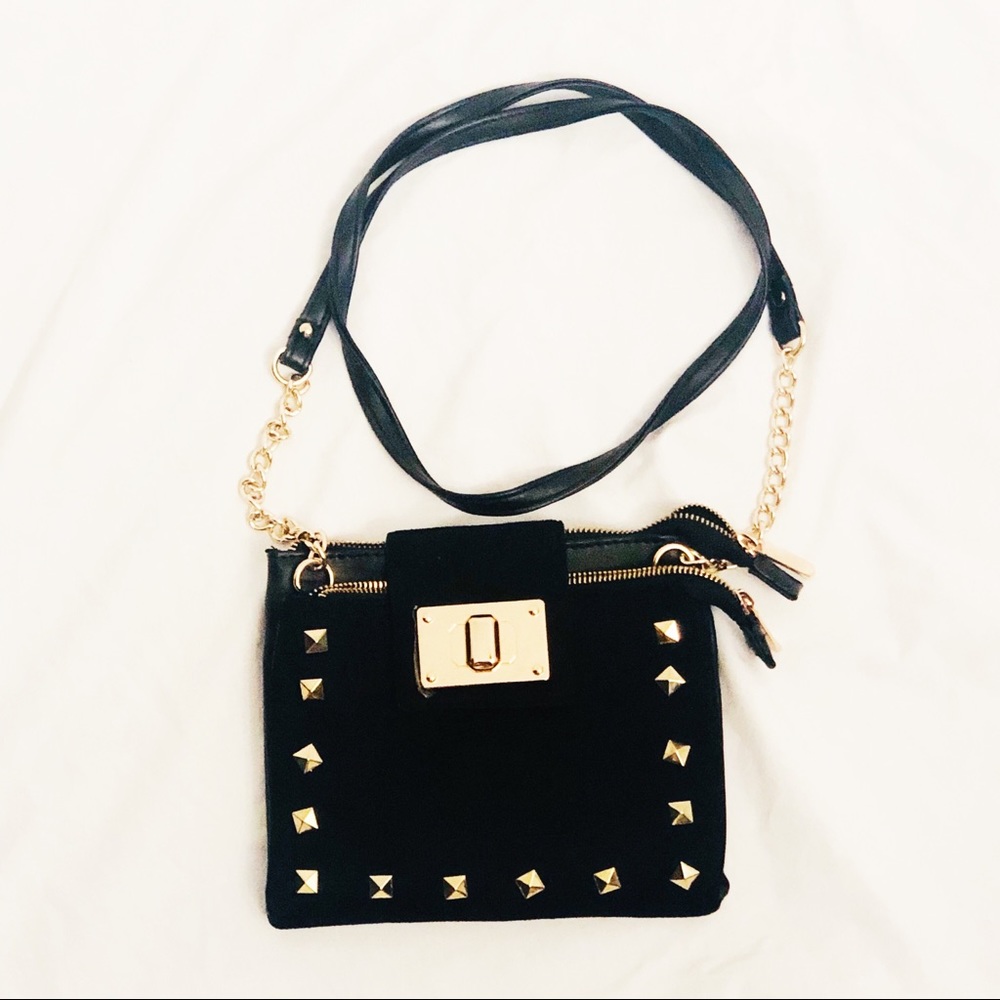 Vintage Cato Mini Black and Gold Crossbody Purse